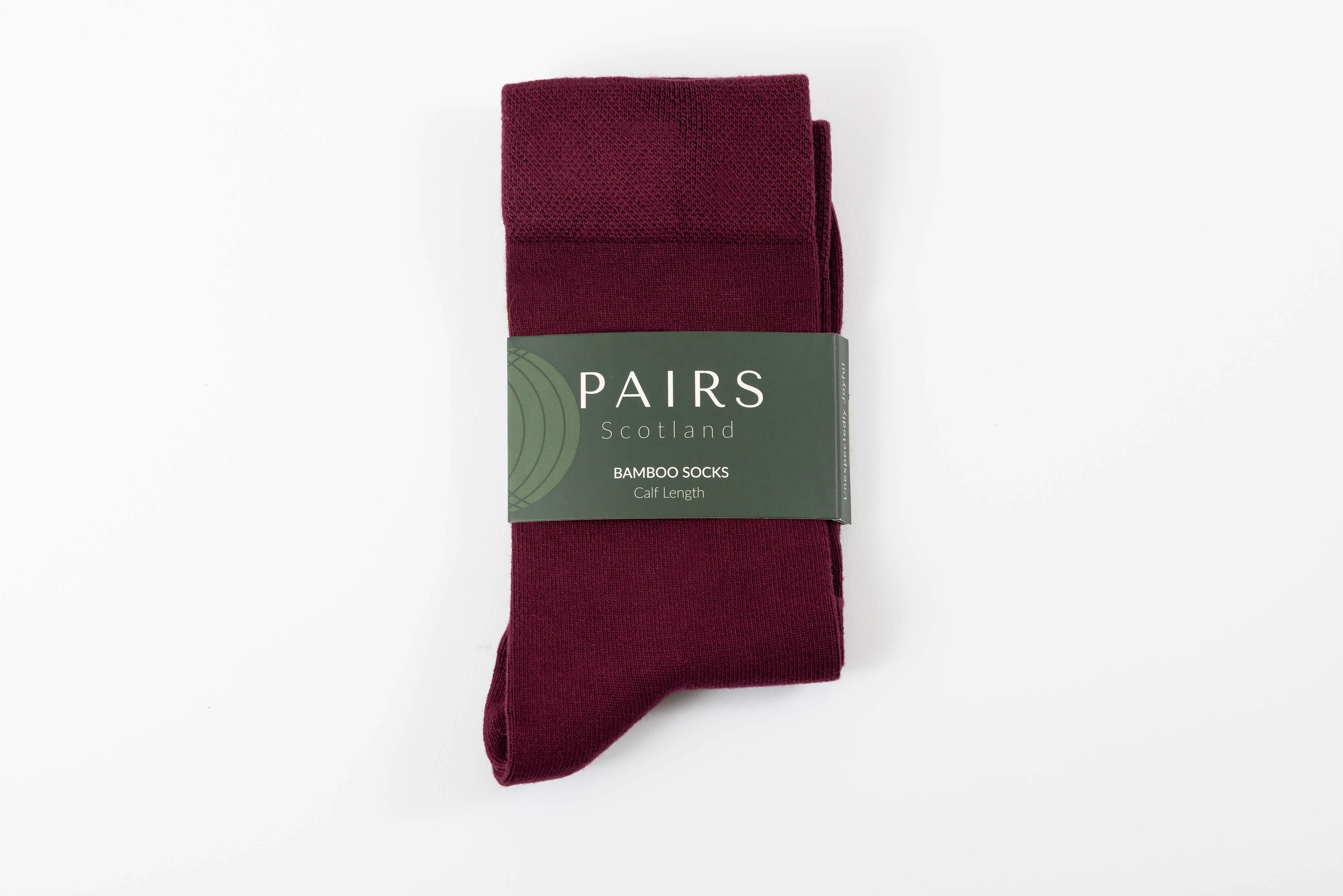 Cozy Burgundy Bamboo Socks: Calf-High Comfort in a Rich Hue.